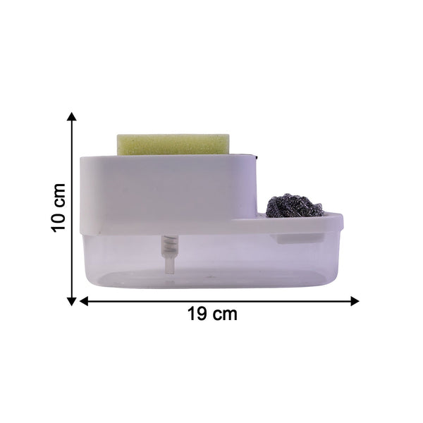 Close-up of non-slip base of the dish soap dispenser and sponge holder