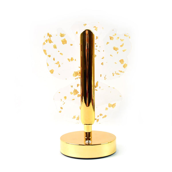 USB rechargeable port on luxury golden crystal butterfly table lamp