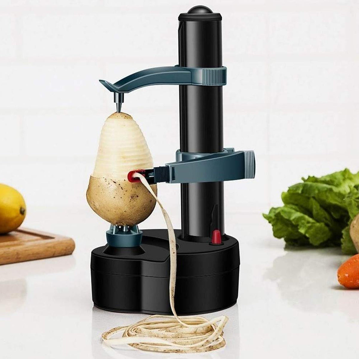 Automatic electric peeler peeling a potato with precision Main image