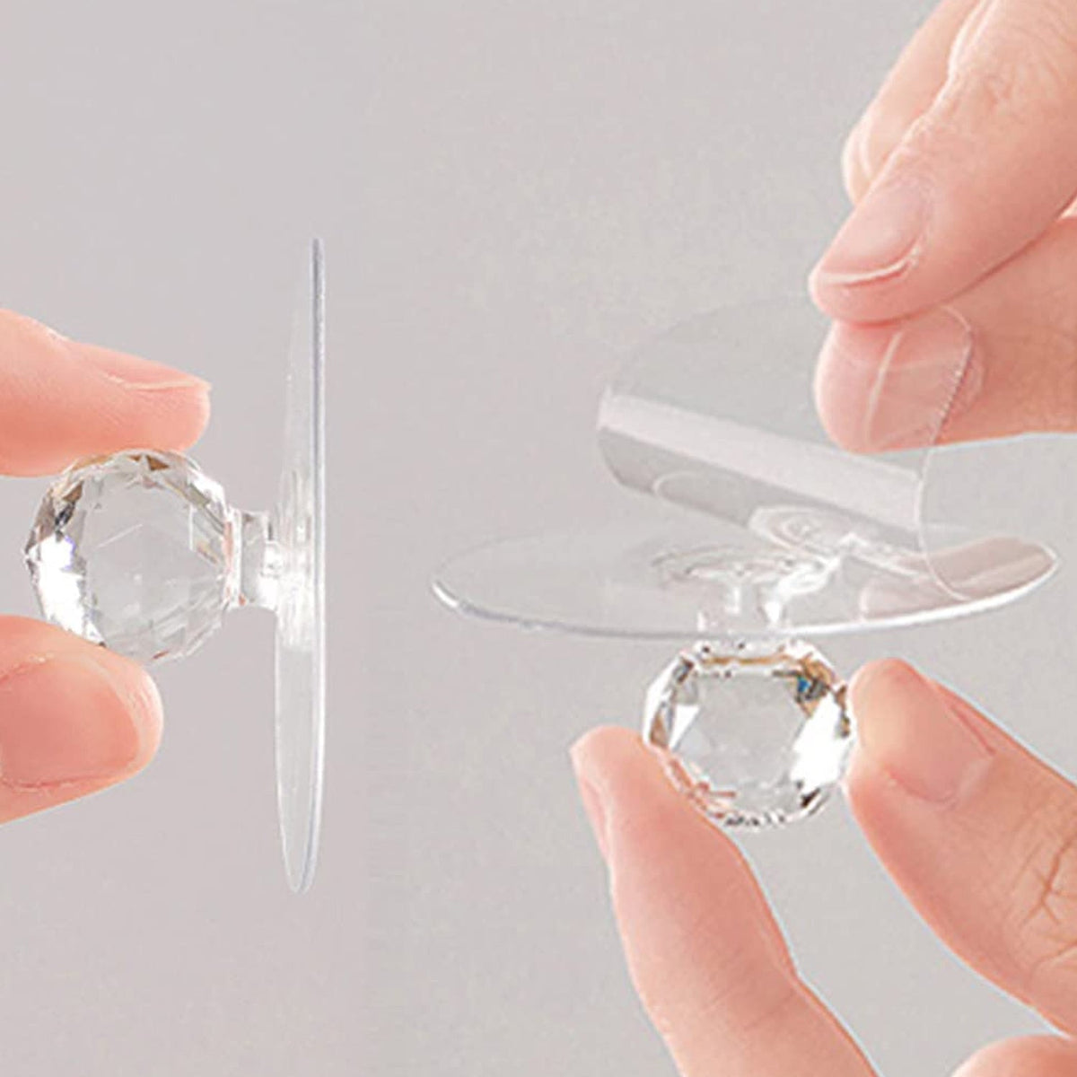 Sparkling crystal cabinet knob with a diamond design on a clean white background. Main image