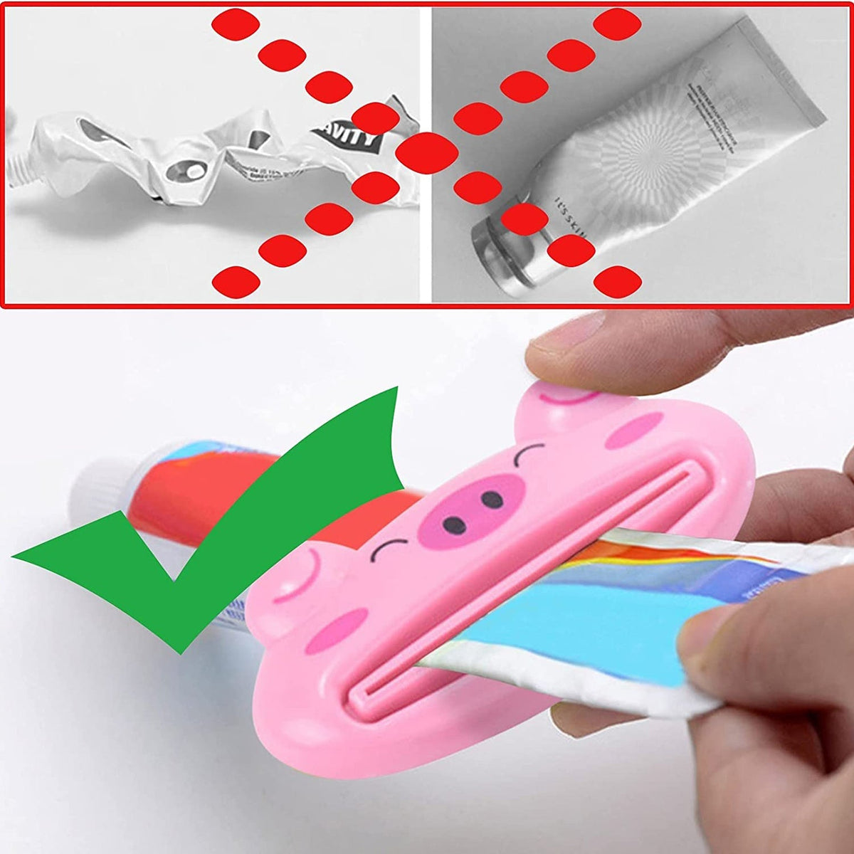 Front view of the animal design toothpaste tube squeezer in a charming animal shape. Main image