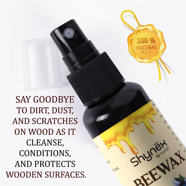 100 ML bottle of Beeswax Furniture Polish showcasing its natural wood and leather care benefits.