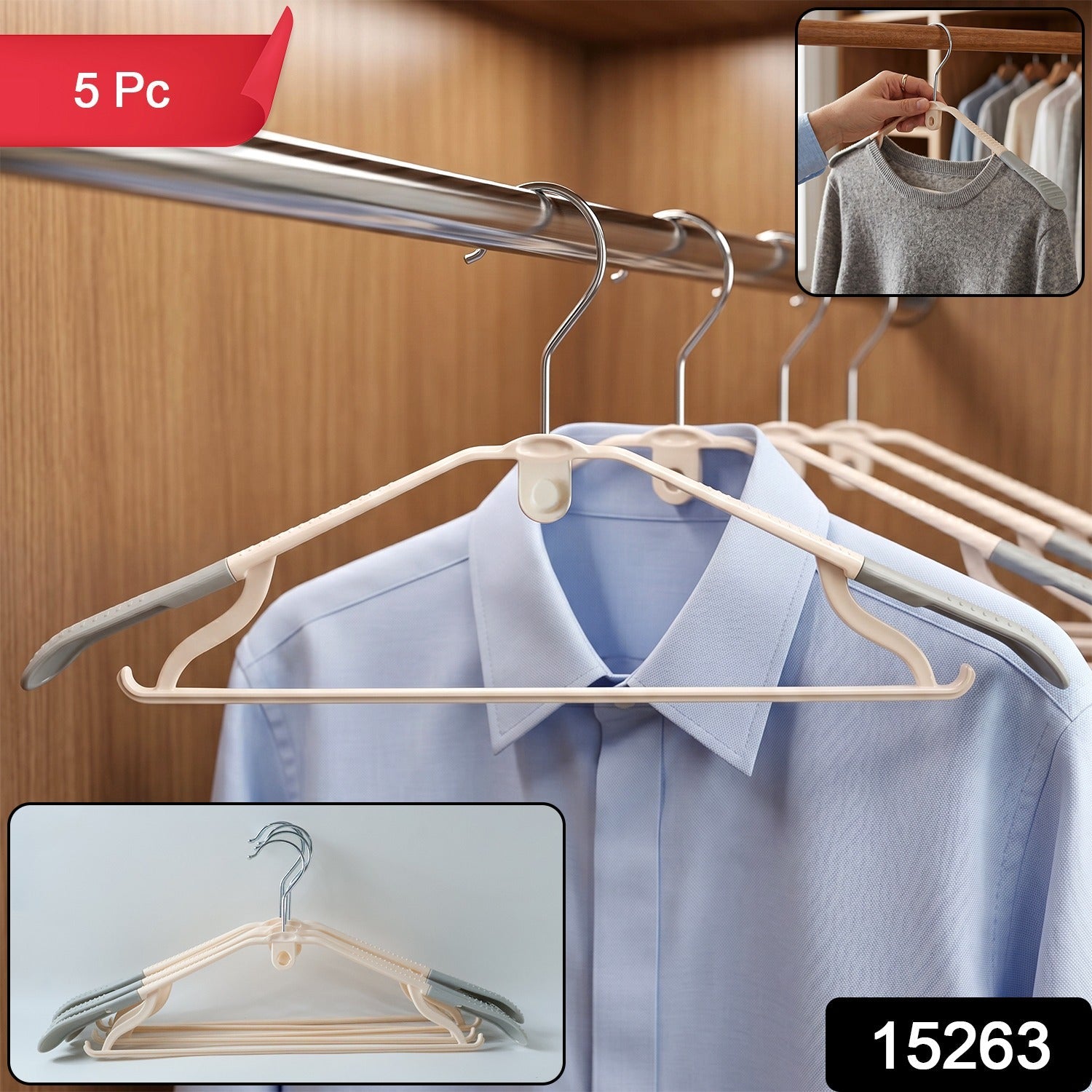 Plastic Clothes Hangers Set – Space-Saving & Non-Slip Design Secondary image