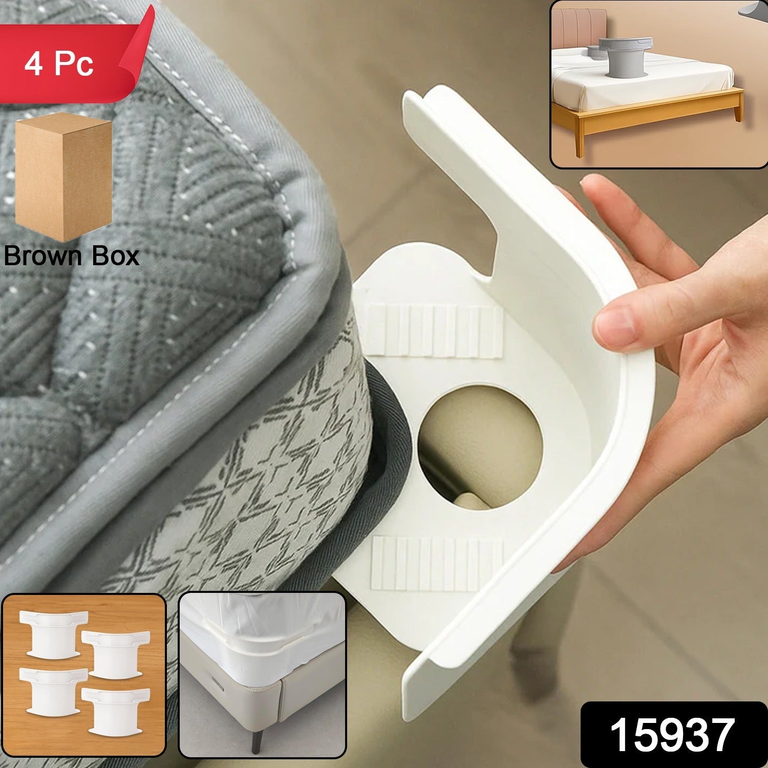 Bed Sheet Holders – Strong Grip Plastic Clips for Mattress (4 Pc Set) Secondary image