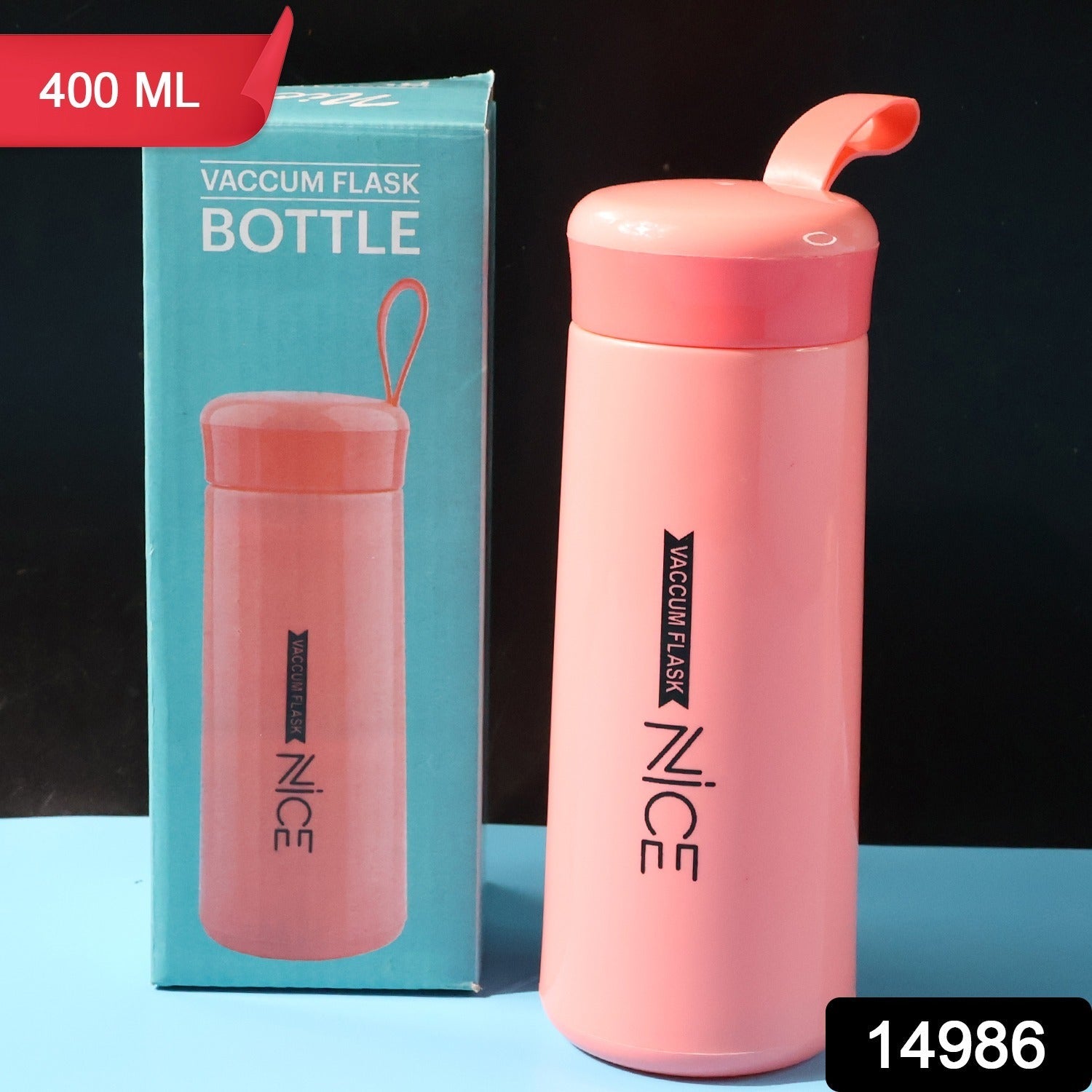 Plastic Water Bottle – Leak-Proof Pink 400ML Bottle with Strap Secondary image