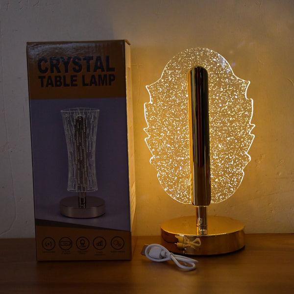 Feather shape crystal LED lamp perfect for bedside use