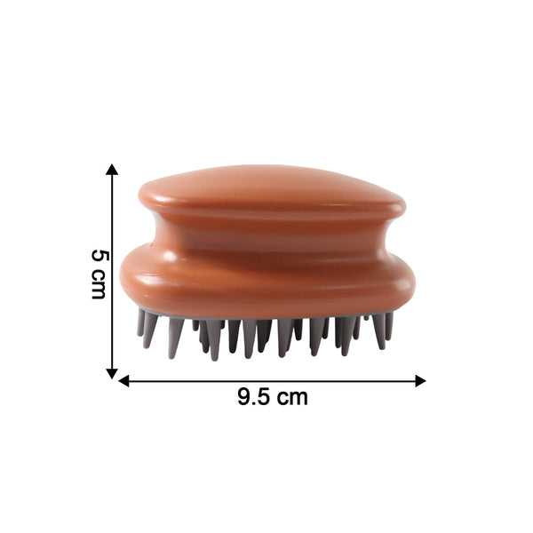 Detailed close-up of flexible bristles on scalp massage brush
