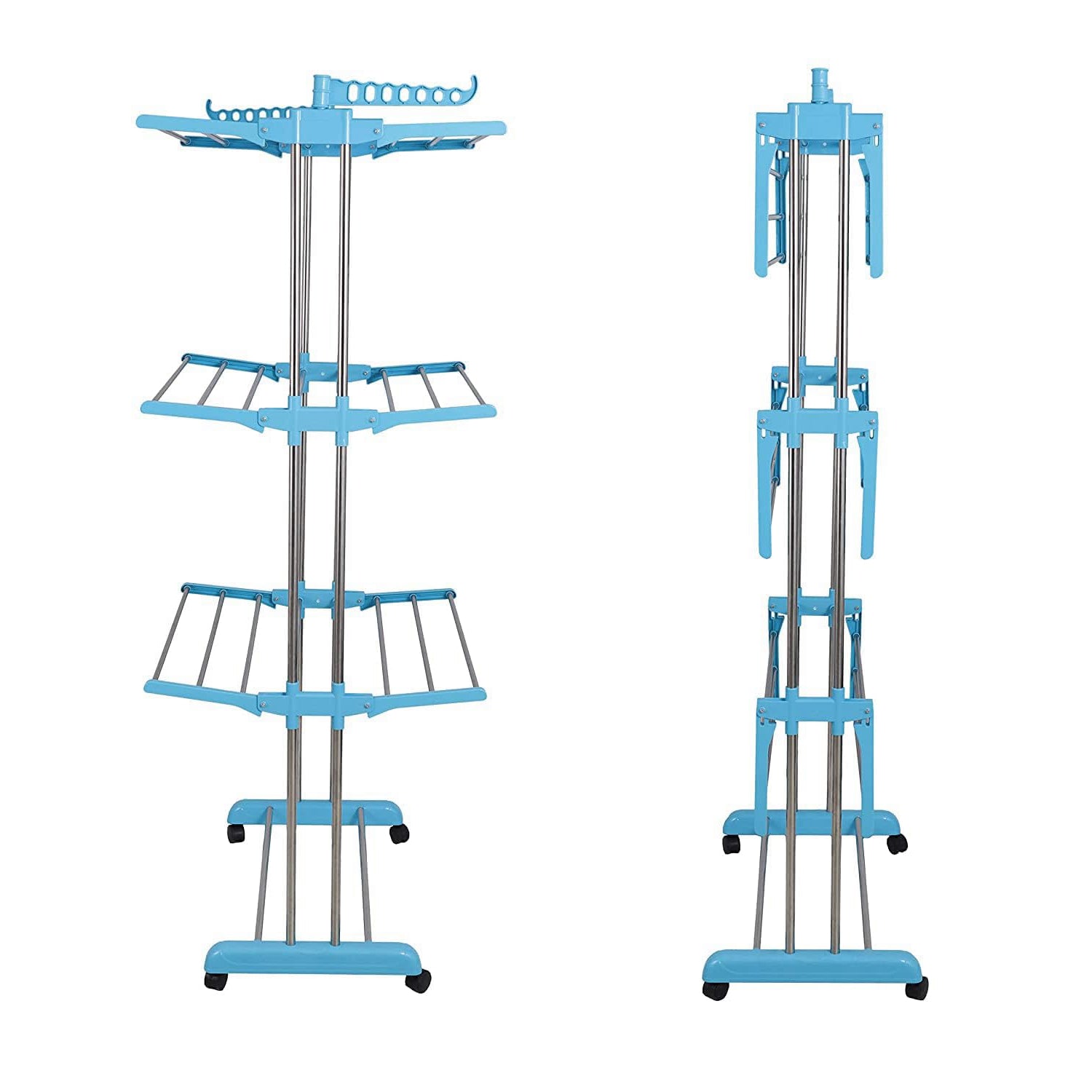 Cloth Drying Stand – 3 Layer Foldable Steel | Organivo Secondary image
