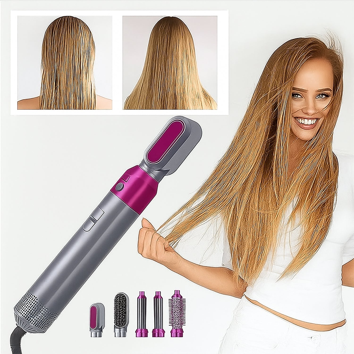5 In 1 Hair Dryer Brush – Multifunctional Hot Air Styler with 1000W Power Secondary image