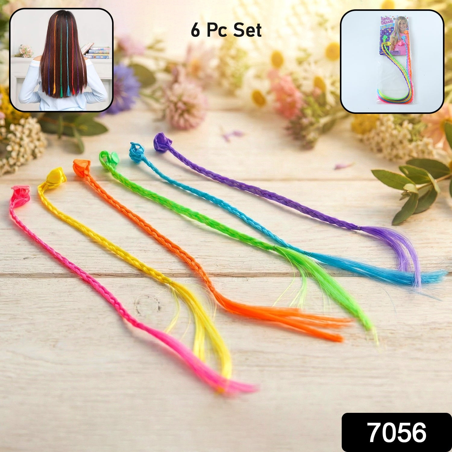 Braided Hair Extension Streaks – Colourful Clip-In Set for Kids Secondary image