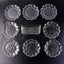 9-piece plastic bowl set with serving tray displaying transparent bowls and plates