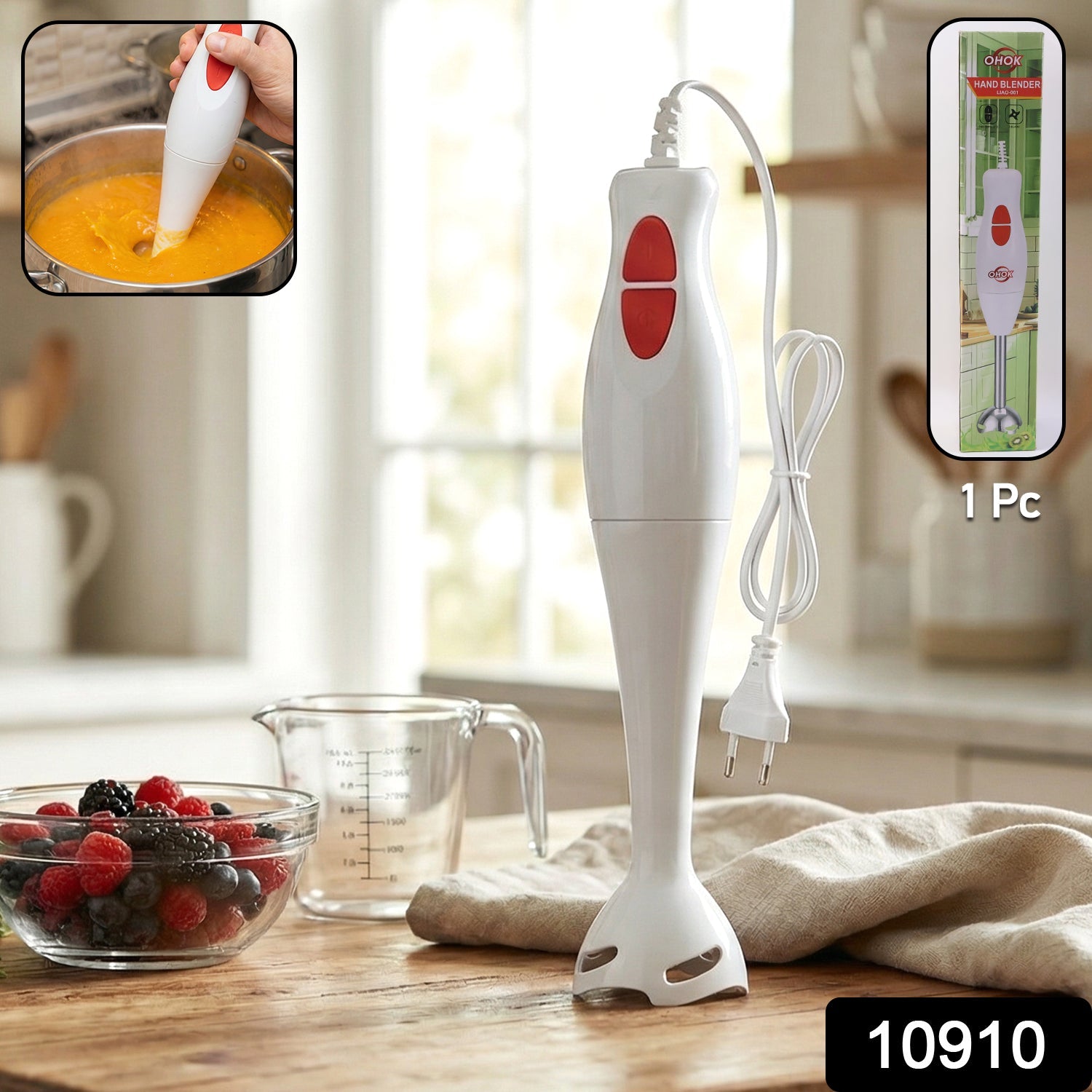 Electric Hand Blender Stick – Stainless Steel Blades & Powerful Motor Secondary image