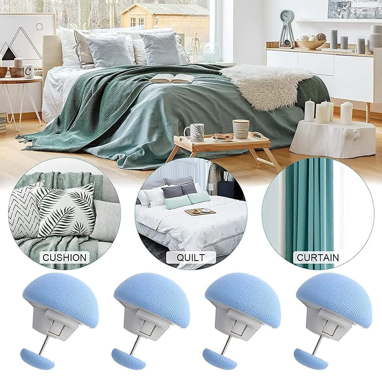 Mushroom Upholstery Pins – Elegant No-Sew Furniture Decor Secondary image