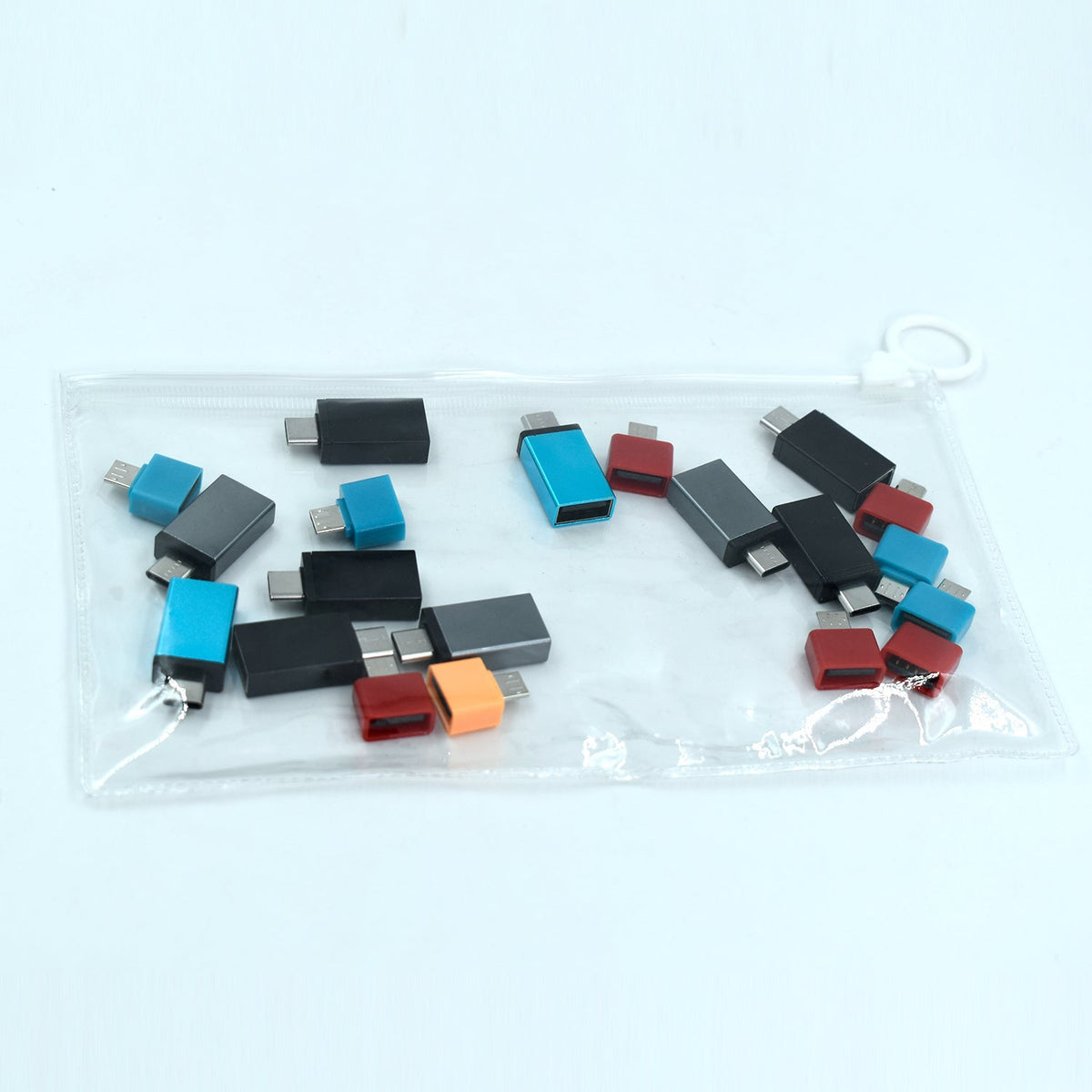 PHOBIA OTG adapter pack with Type C and Micro USB connectors shown with the zip pouch. Main image