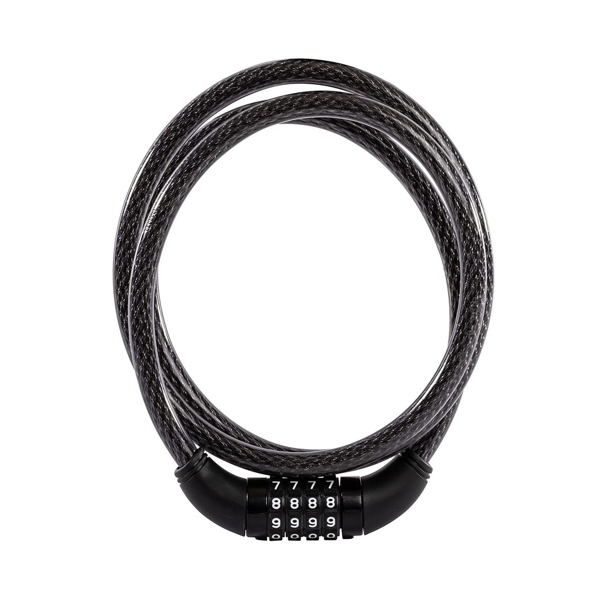 Safora multi-purpose bicycle cable lock with 4-dial combination. Main image