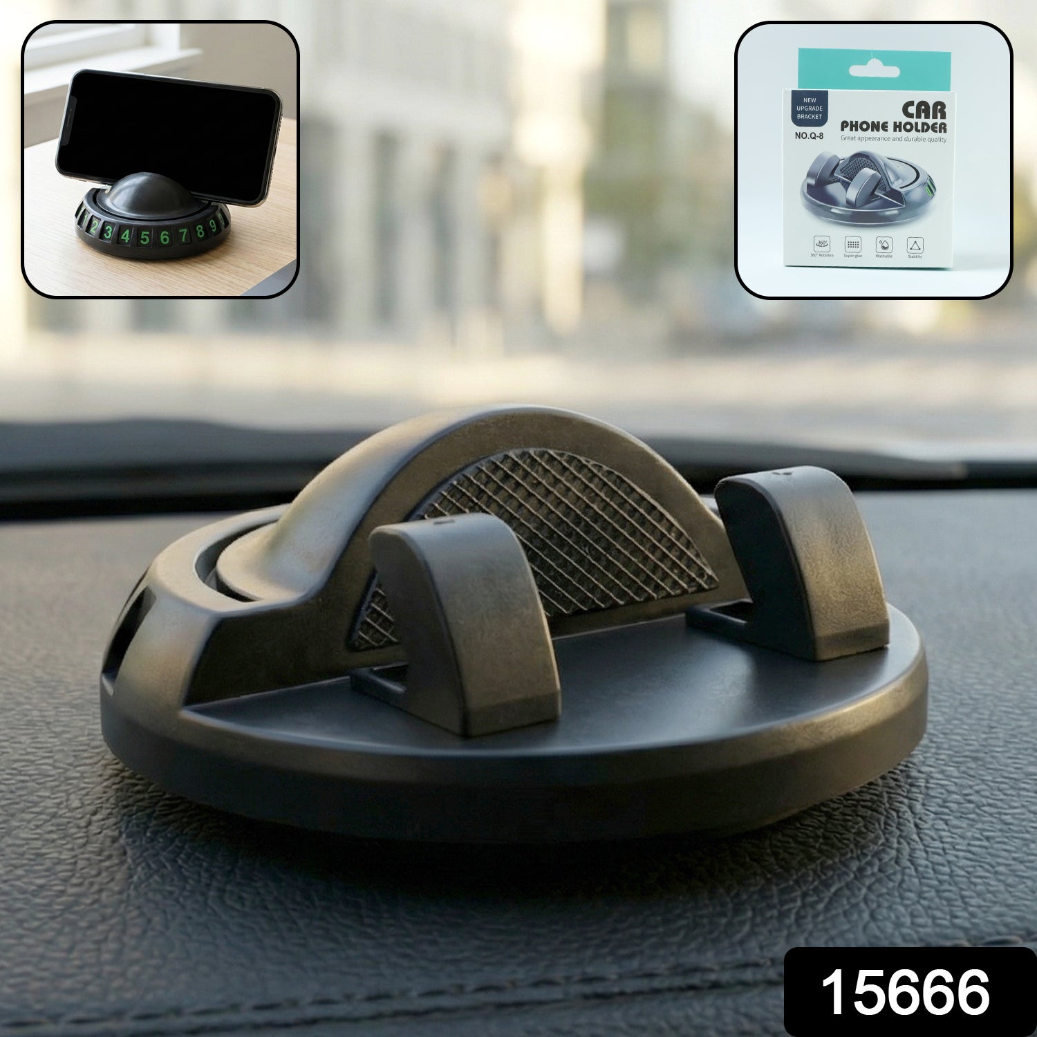 Car Dashboard Phone Holder – 360° Rotating Anti-Slip Mount Secondary image