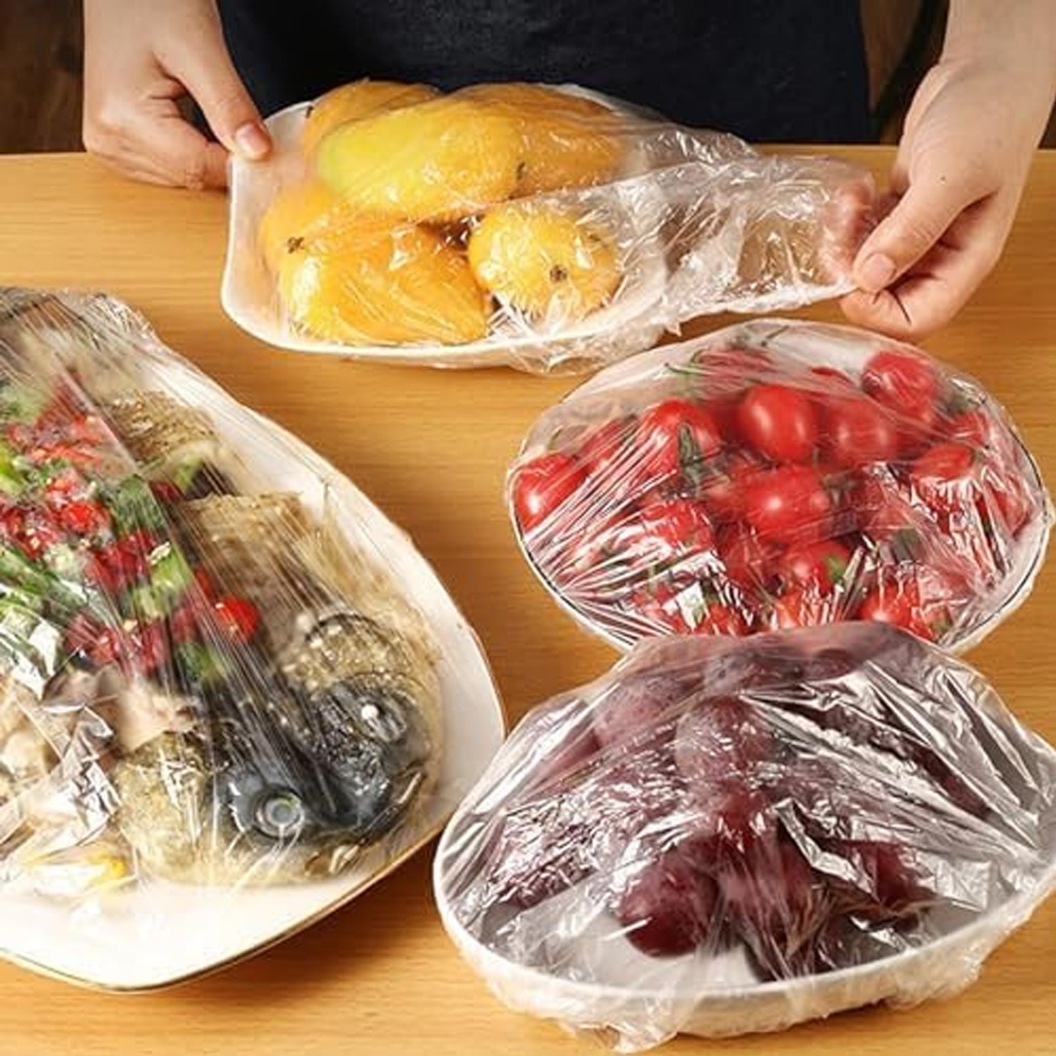 Disposable Elastic Food Covers – 100-Pack Freshness | Organivo Secondary image