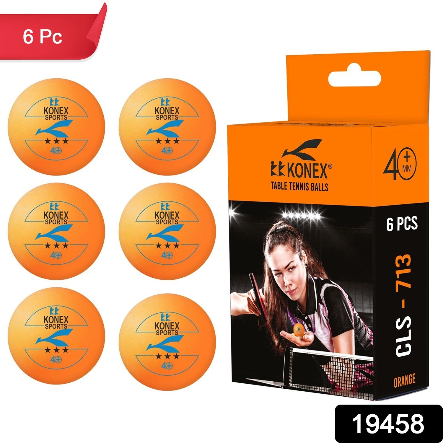 3-Star Table Tennis Balls – Durable High Bounce Pack of 6 Secondary image