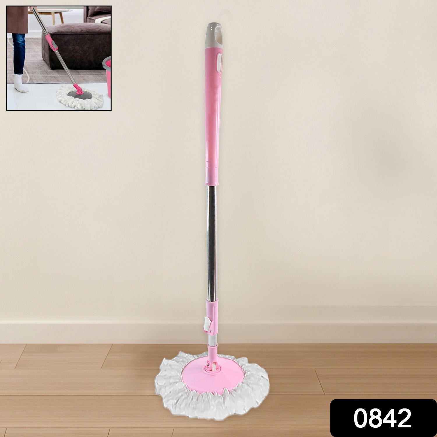 360° Spin Mop – Stainless Steel & Microfiber | Velvet Wipe Secondary image