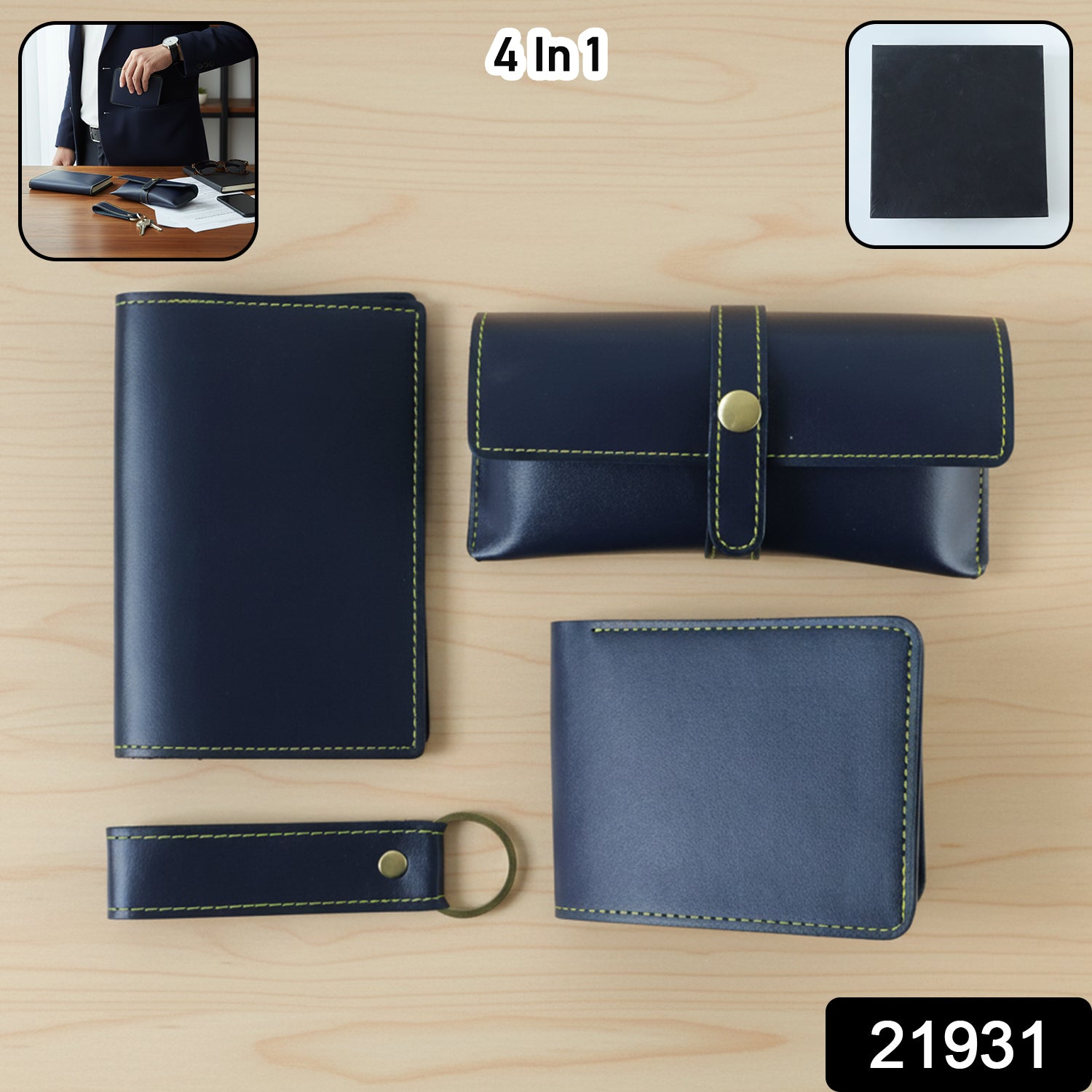 Men's Wallet Gift Set – Complete 4-in-1 Leather Combo for Men Secondary image