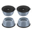 Set of four anti vibration pads with suction cup feet for washing machines.