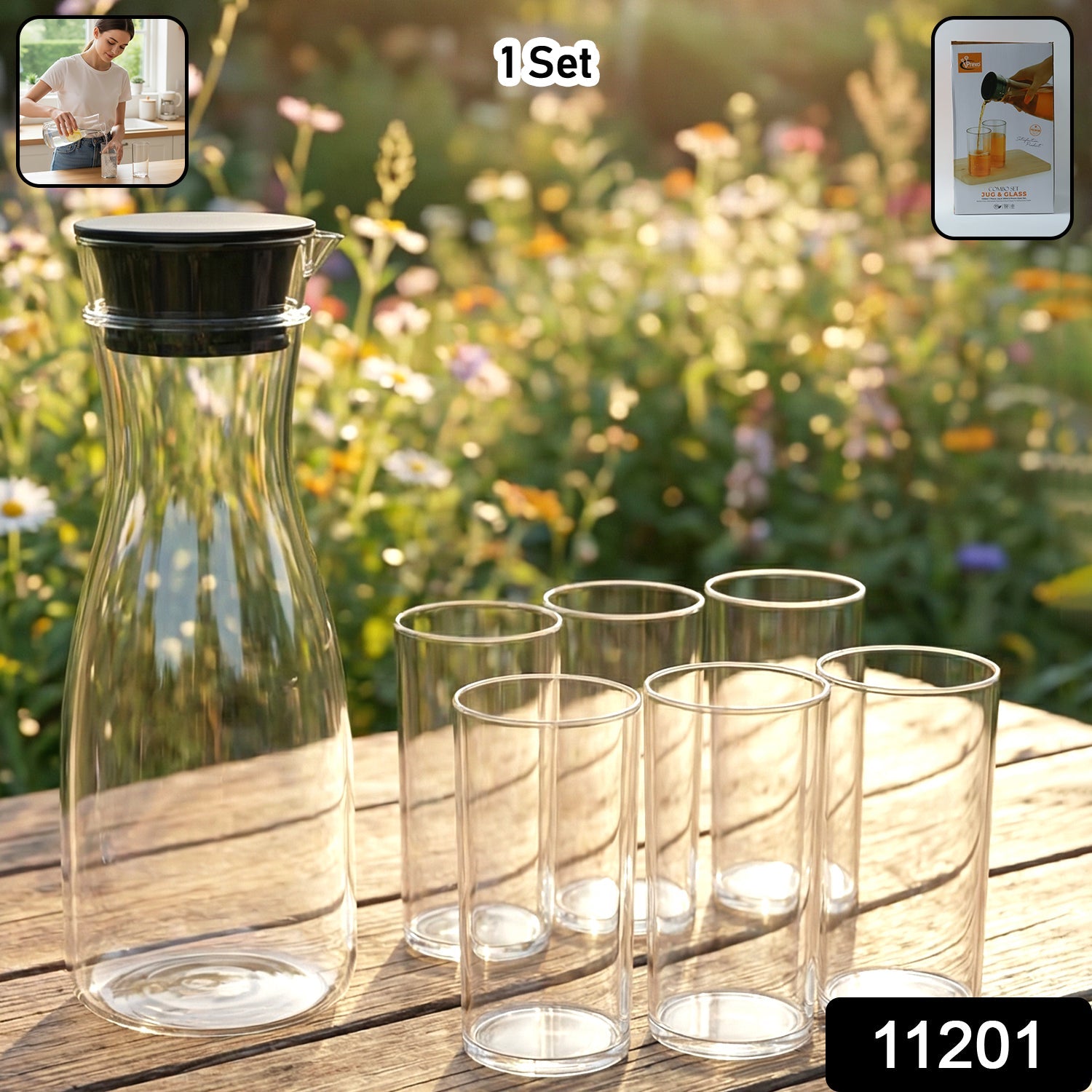 Plastic Water Jug and Glass Set – Durable, Lightweight Drinkware Secondary image