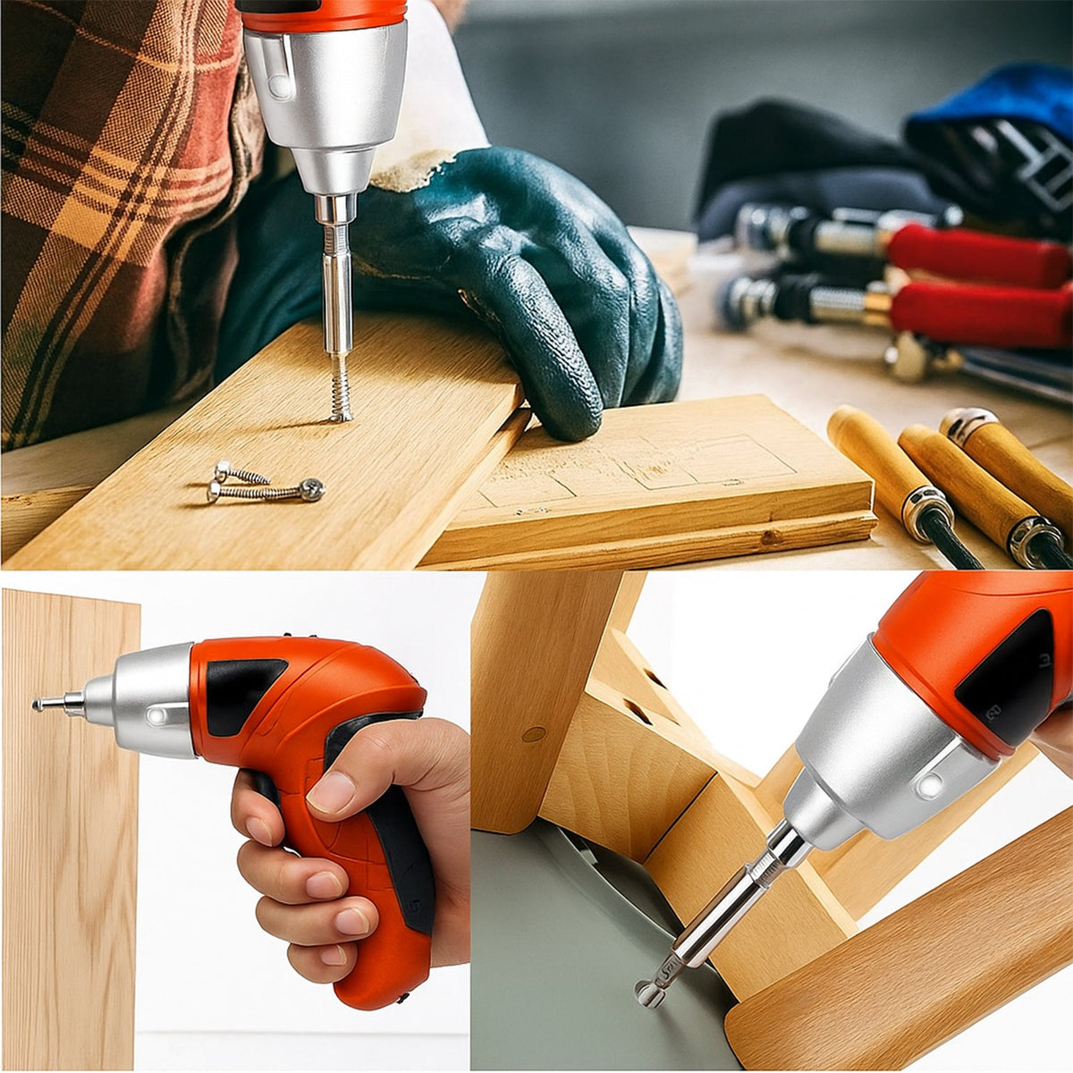 Compact electric screwdriver set with 45 precision bits in storage case Main image