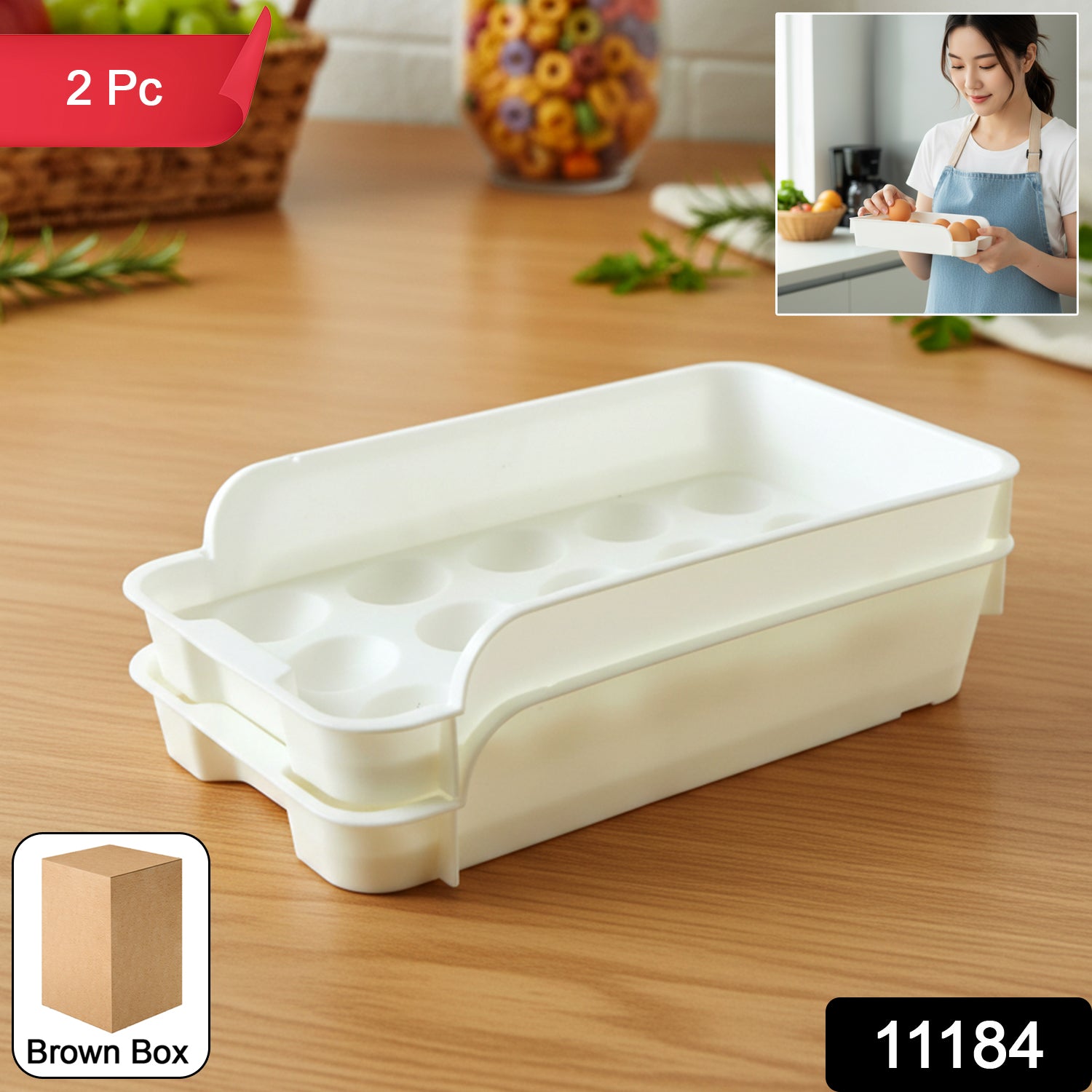 Egg Storage Tray – Space-Saving and Durable Refrigerator Organizer Secondary image