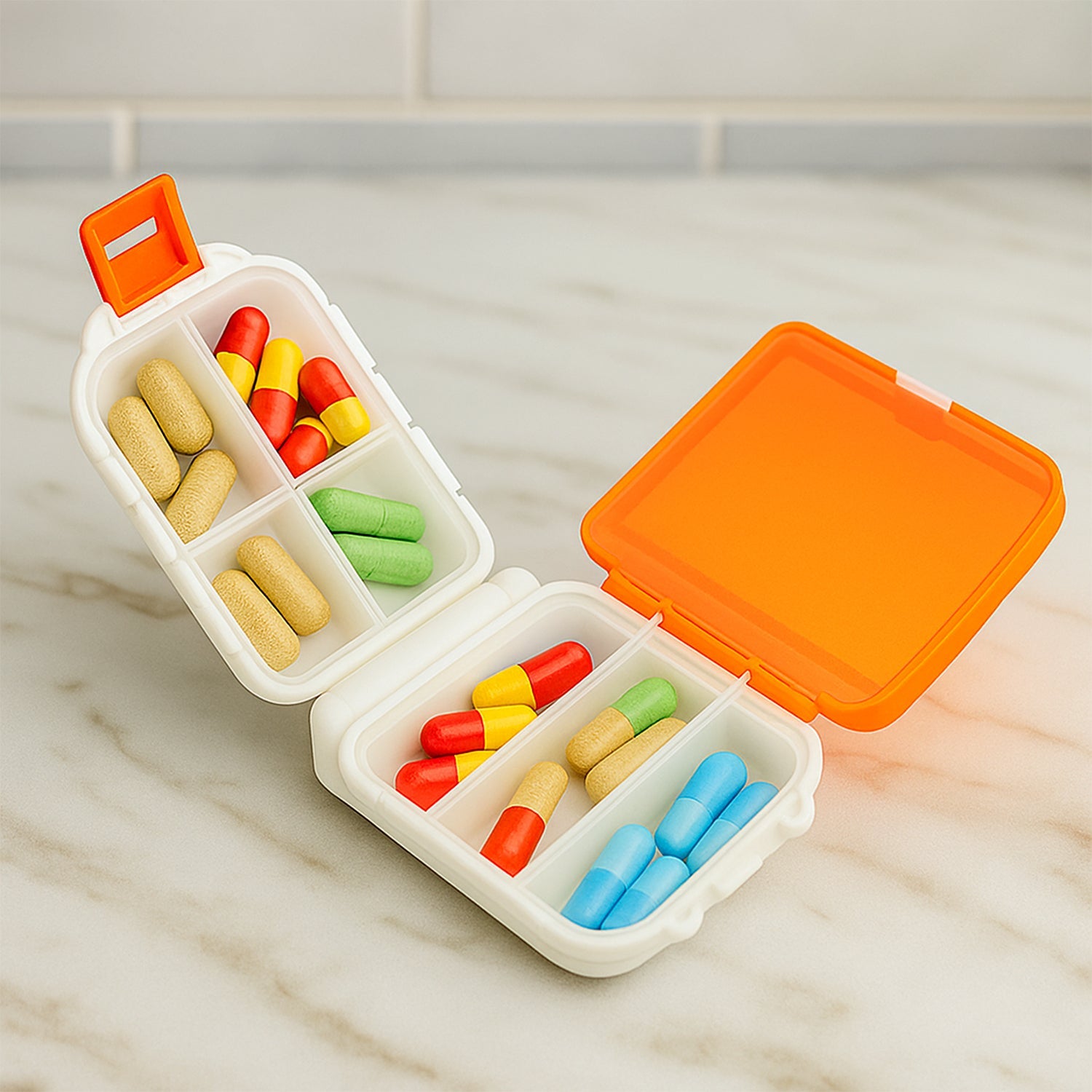 Pill Organizer Box – Dual-Sided with 8 Secure Compartments Secondary image