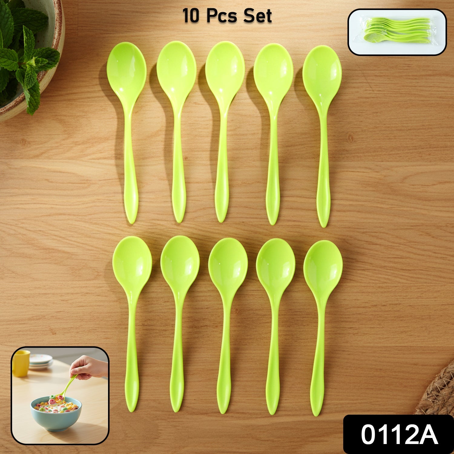 Plastic Spoons Set – Reusable Serving Cutlery | Tummy Tide Secondary image