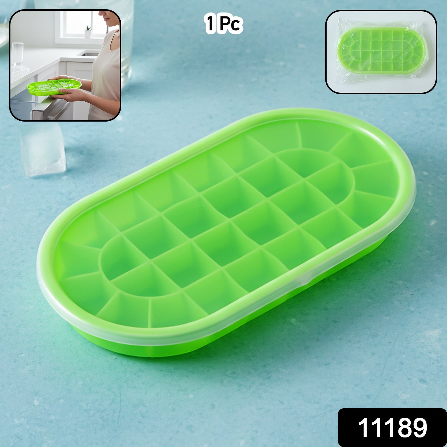 Oval Silicone Ice Cube Tray – Easy Release & Odor-Free Storage Secondary image