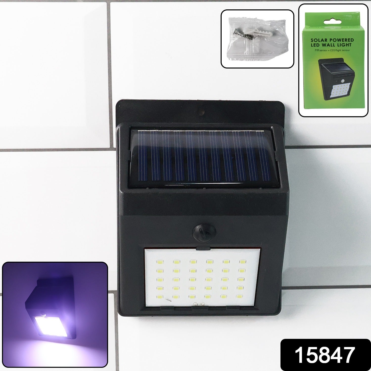 Solar Powered LED Wall Light – Motion Sensor Outdoor Security Lamp Secondary image