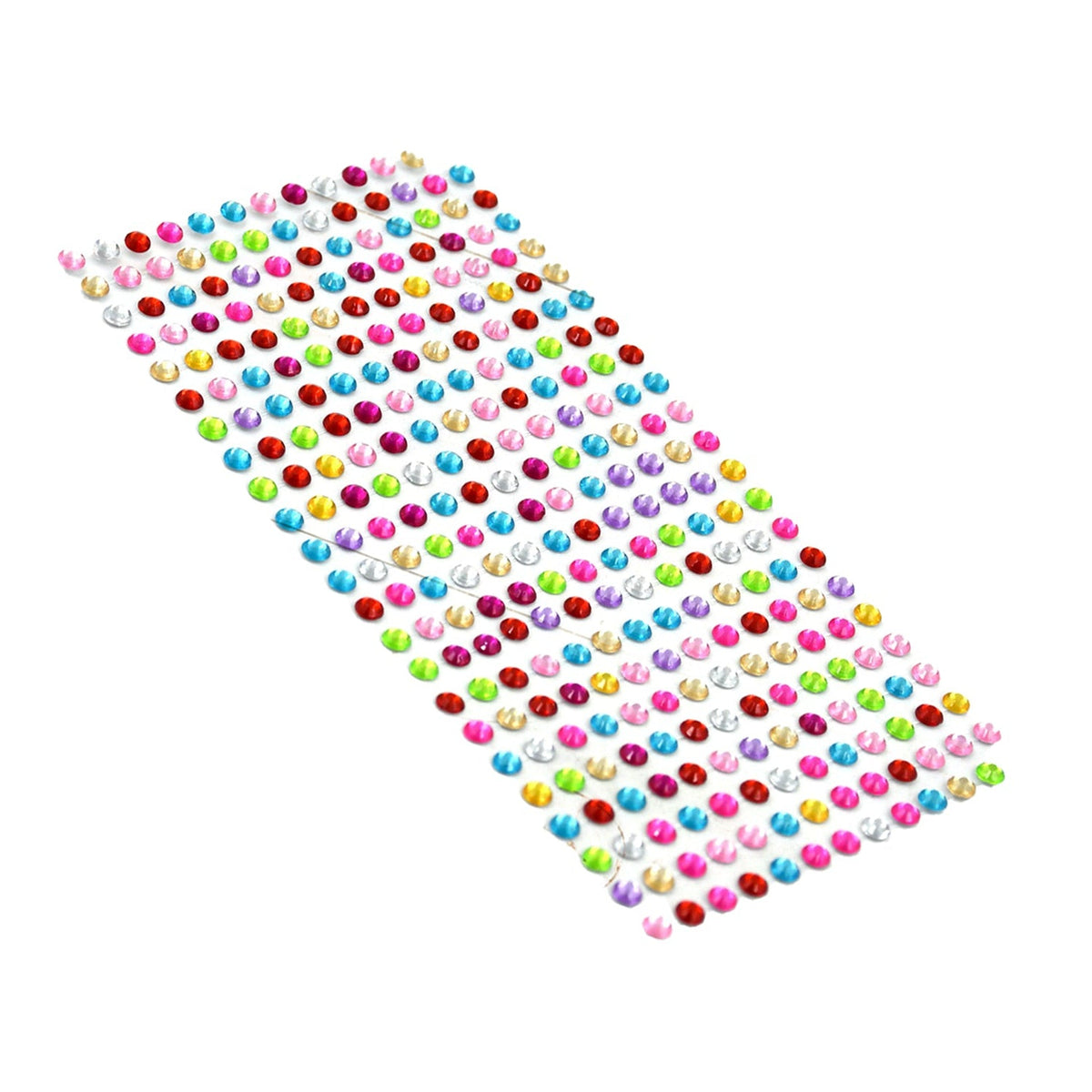Sheet of self-adhesive crystal stickers in various shapes and sizes for crafts. Main image