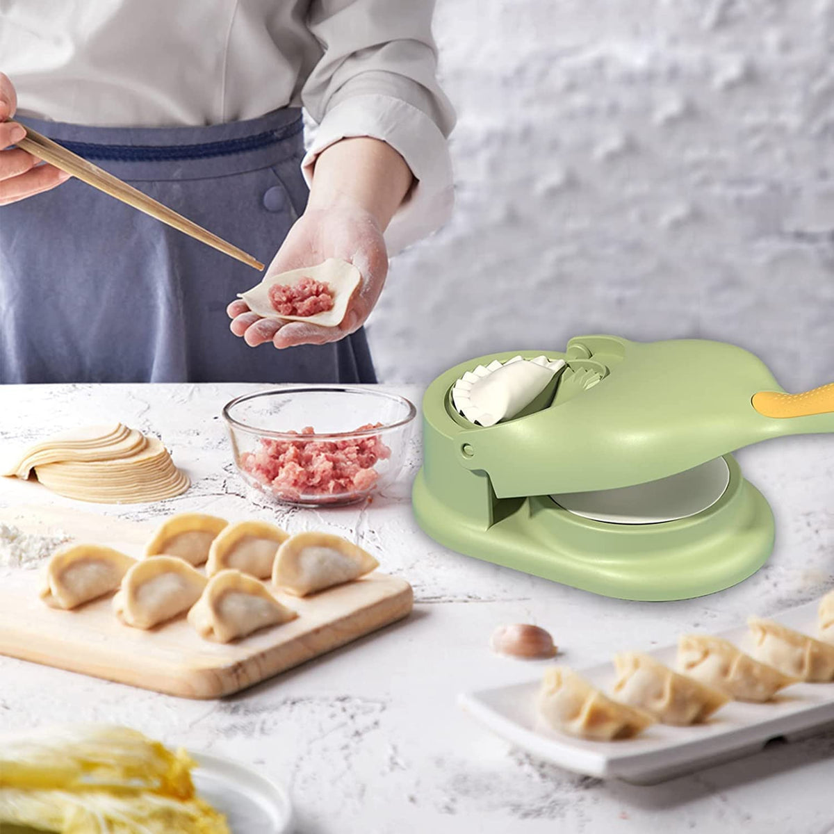 Dual-function dumpling maker for Gujiya and Momos preparation. Main image