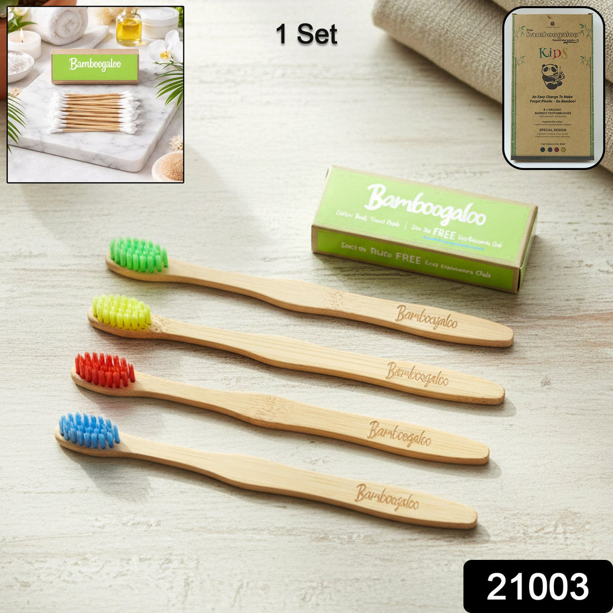 Eco-friendly bamboo toothbrush with soft bristles for gentle cleaning Main image