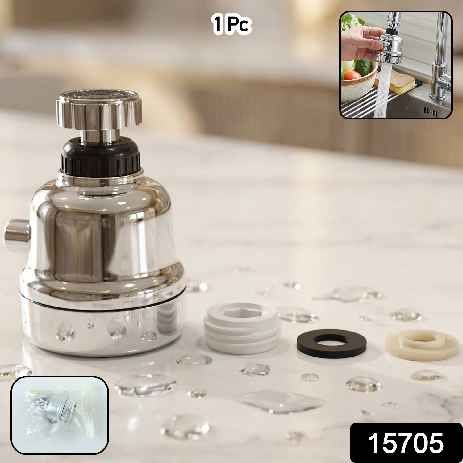 Kitchen Faucet Sprayer Head – 3 Water Modes for Versatile Use Secondary image