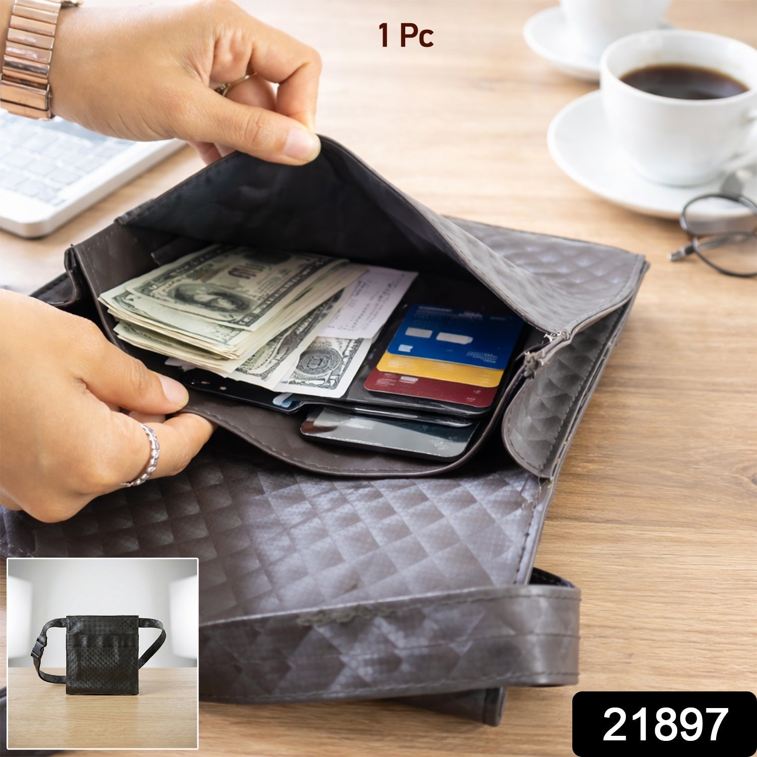 Quilted Crossbody Sling Bag – Stylish Adjustable Strap for Men & Women Secondary image