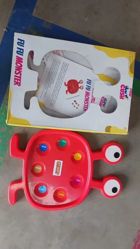 Fu Fu Monster Balance Ball Game – Kids Early Learning Skill Toy with Stick & Color Balls (Multicolor)