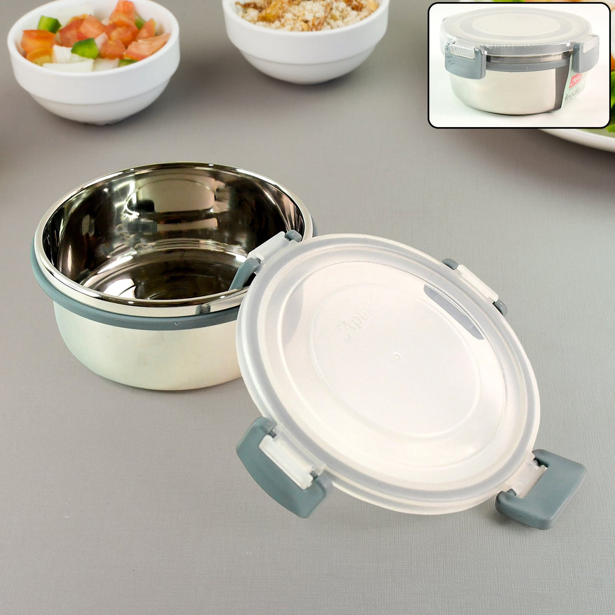 Airtight Food Storage Container 500 ml with secure clip-lock lid Main image