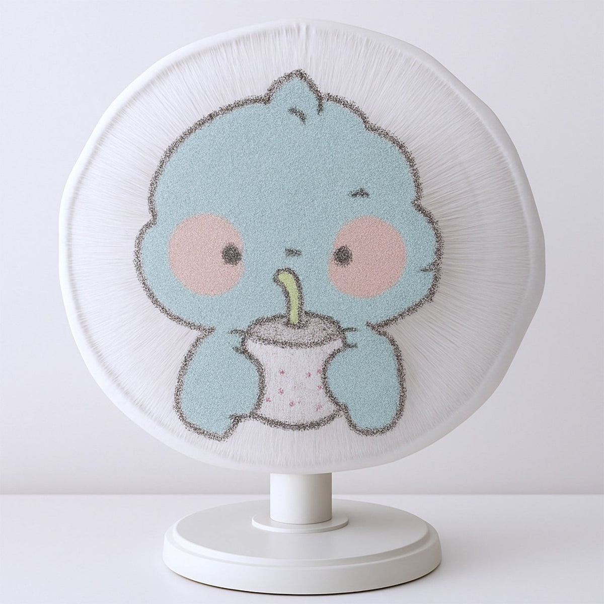 Cartoon fabric mesh fan cover fitted on a pedestal fan Main image