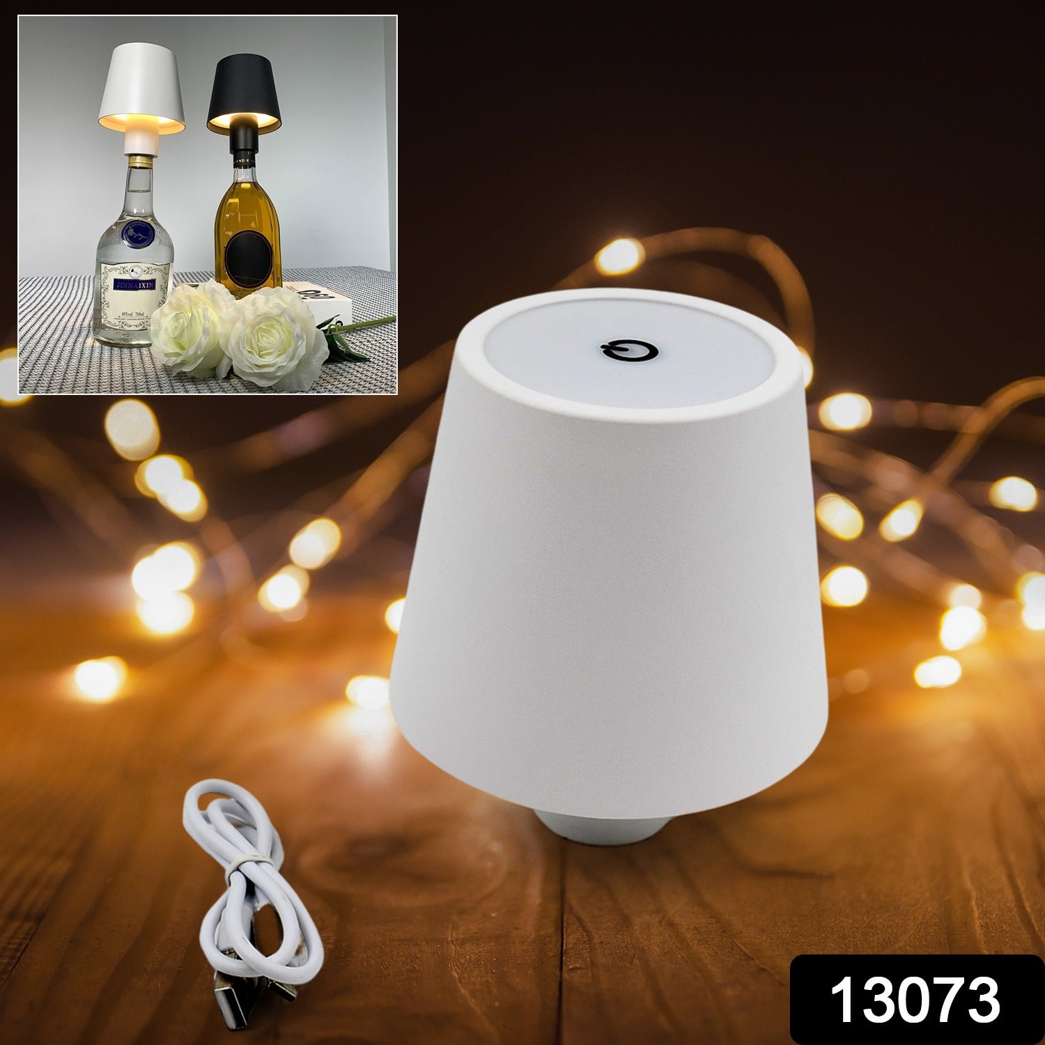 LED Bottle Lamp – USB Rechargeable, 3-Color Dimmable | Styleva Secondary image