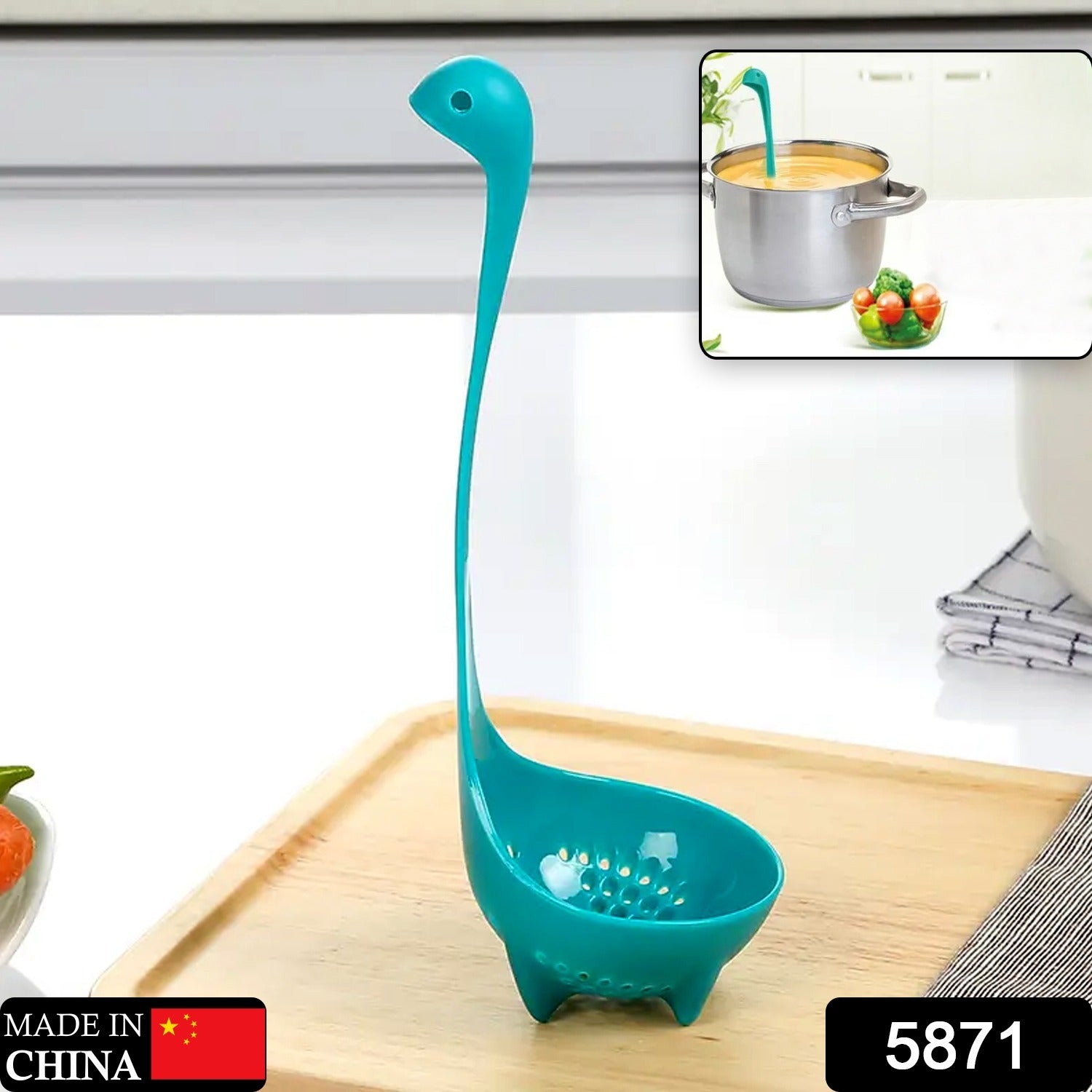 Silicone Soup Spoon – Multifunctional Strainer & Ladle | Quickslice Secondary image