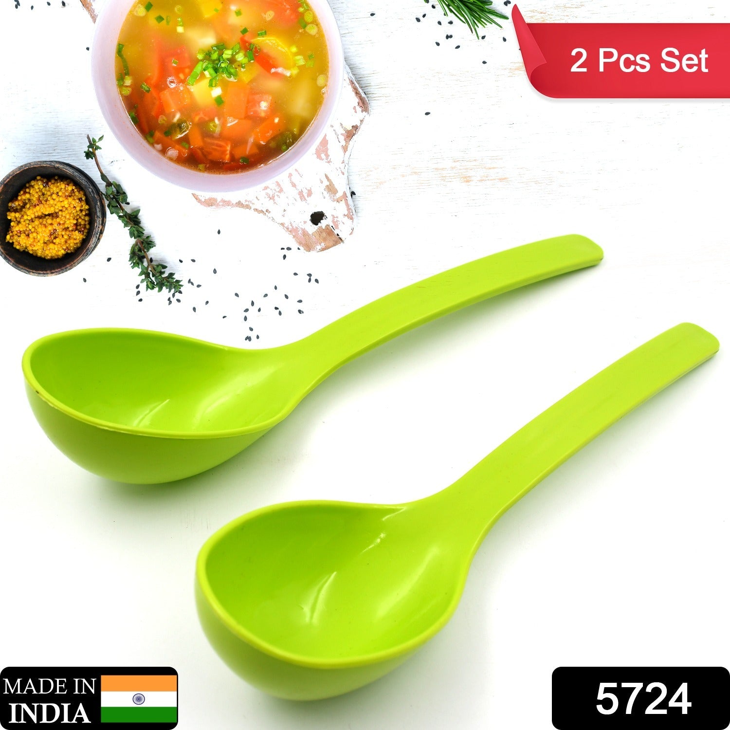 Plastic Kitchen Ladle – 2-Pc Serving Spoon Set | Serve Stellar Secondary image
