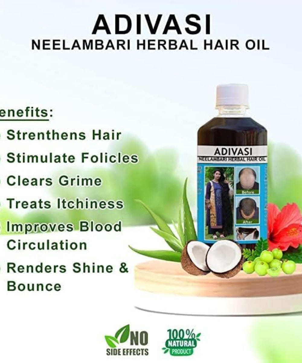 100% original Adivasi Neelgiri Herbal Hair Oil 100ml (Pack of 2) Secondary image