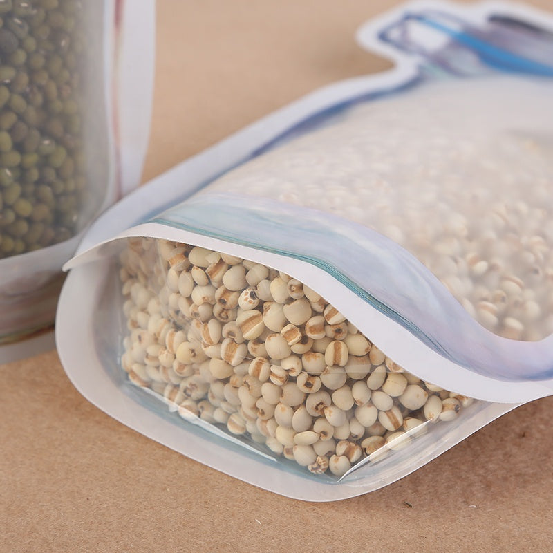 1000ml reusable food storage bag with an airtight zipper seal, perfect for kitchen organization. Main image