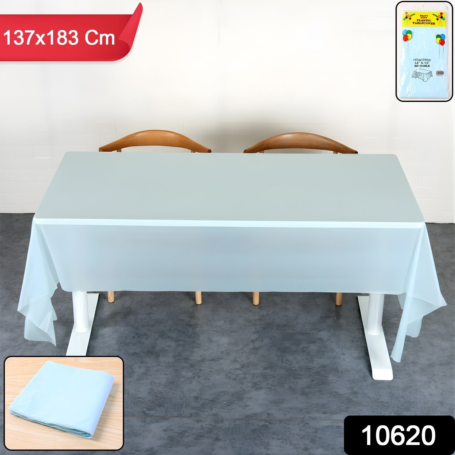 Disposable Plastic Table Cover – Waterproof & Tear-Resistant 137x183 cm Secondary image