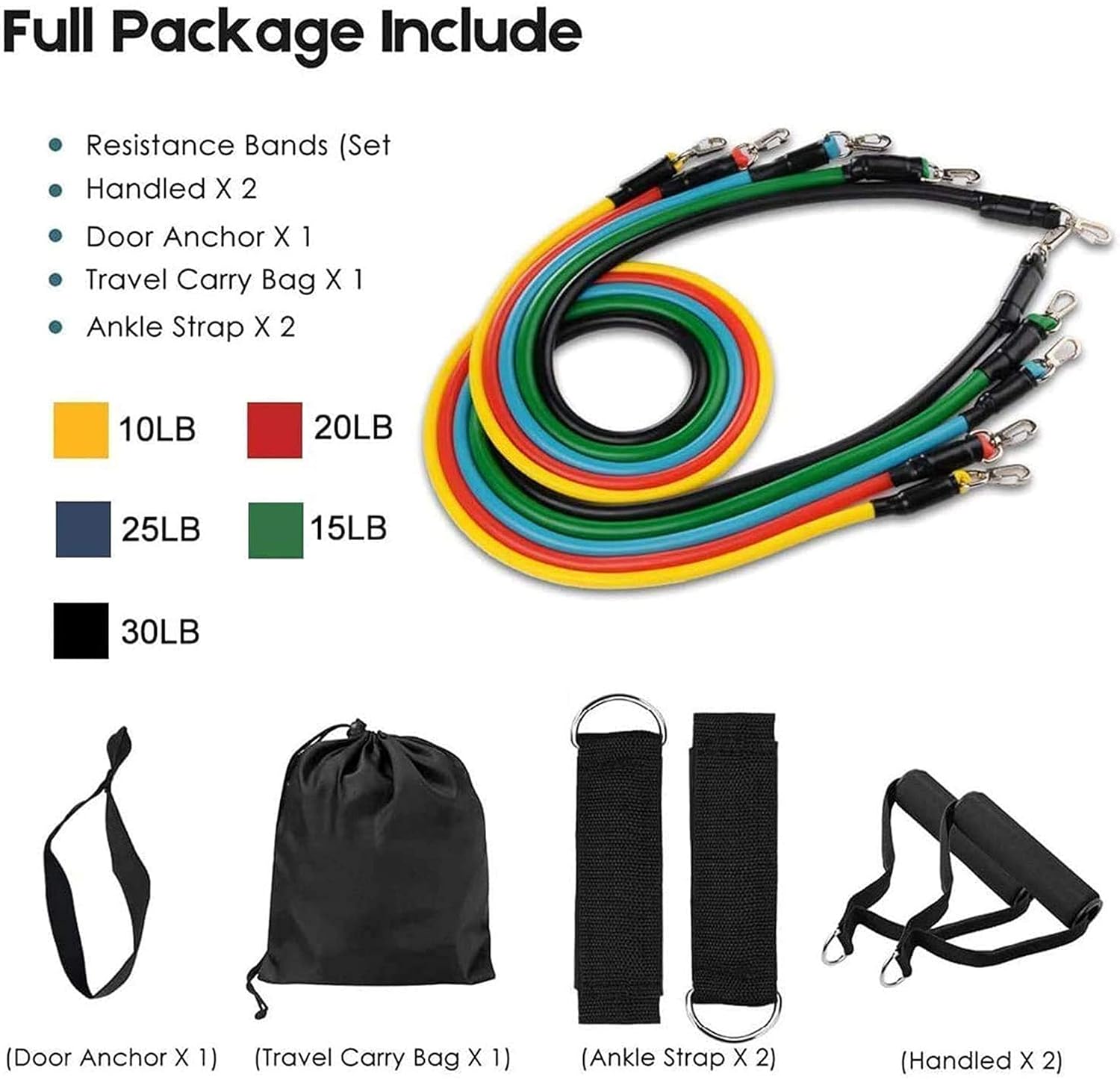 11 Pcs Resistance Band Set For Men & Women Secondary image
