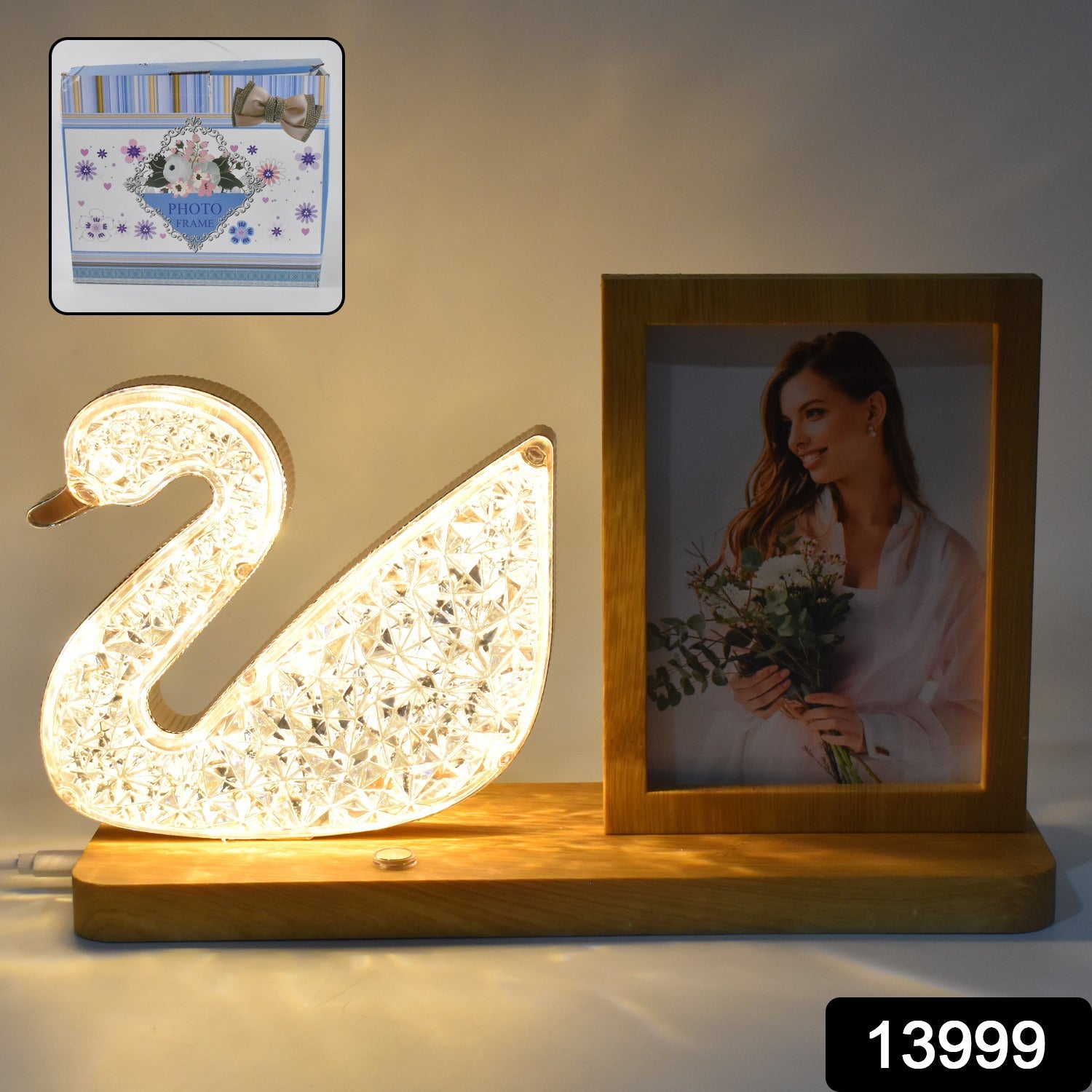 Duck Crystal LED Lamp – Unique Photo Frame with Soft Night Light Secondary image