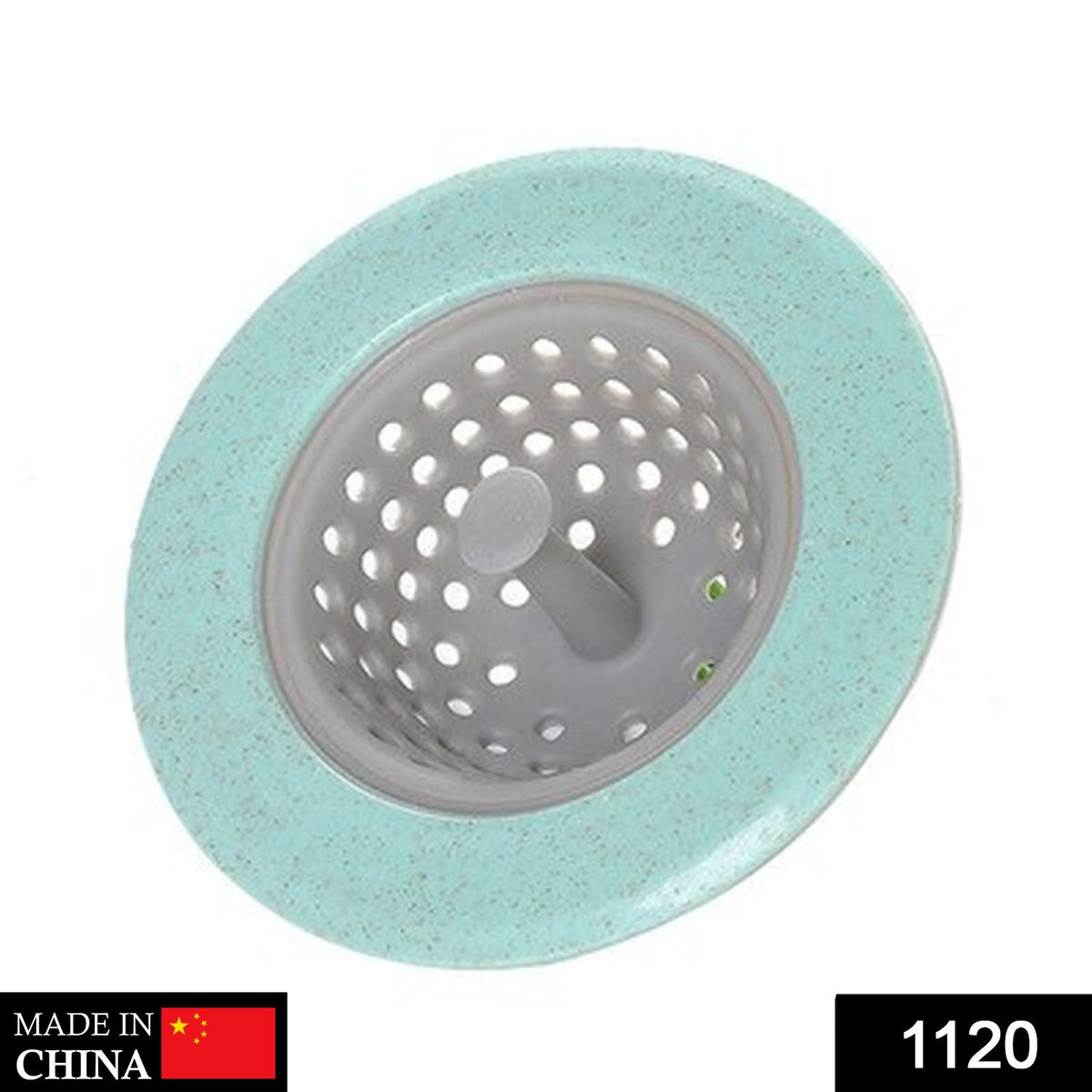 Close-up of a durable silicone sink strainer with a handlebar and fine mesh holes. Main image