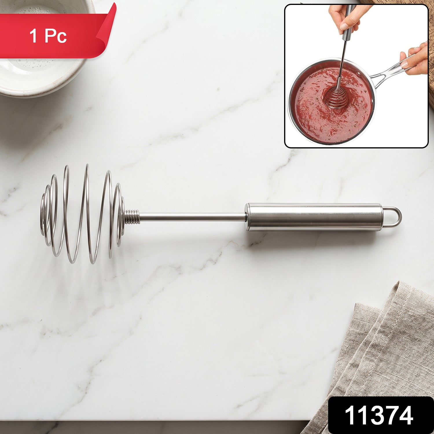 Stainless Steel Large Round Spring Whisk – Durable Kitchen Tool Secondary image